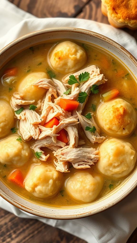 Tender Chicken and Biscuit Dumplings  