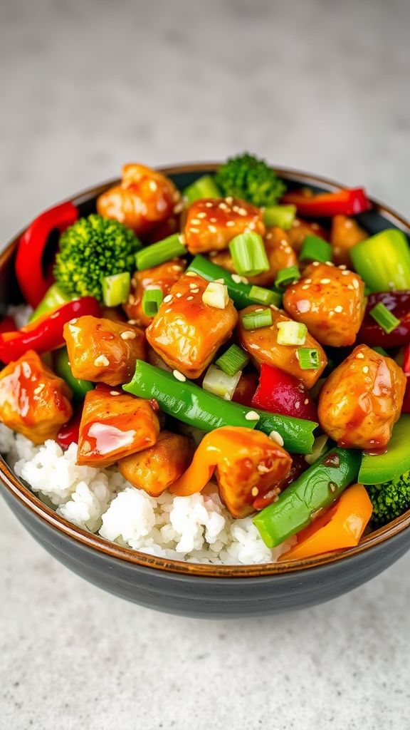 Teriyaki Chicken and Vegetable Stir-Fry Bowl