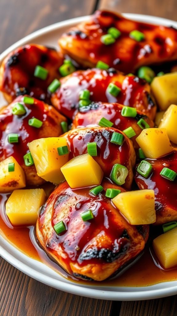 Teriyaki Chicken Tenderloins with Pineapple  