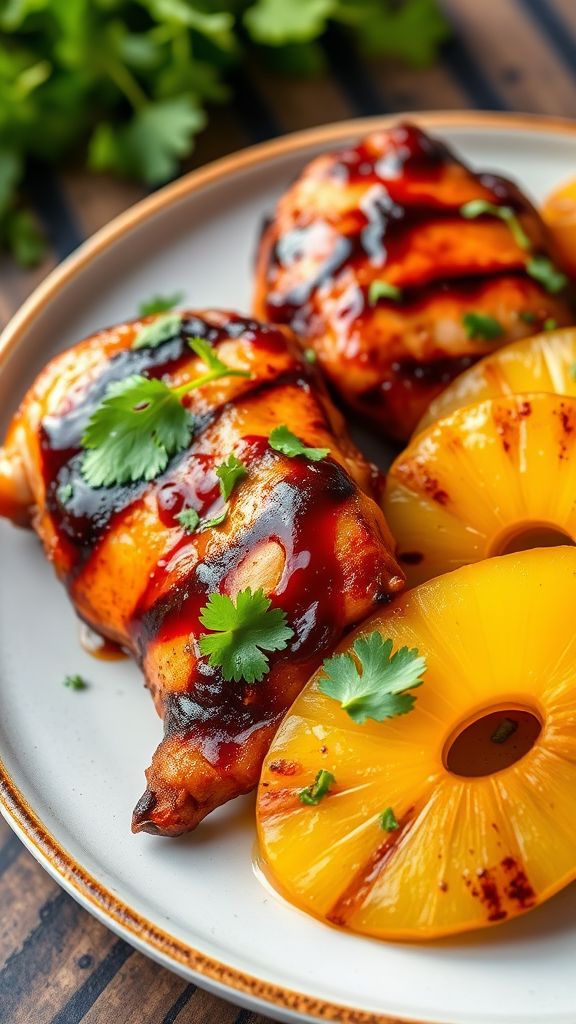 Teriyaki Chicken with Grilled Pineapple