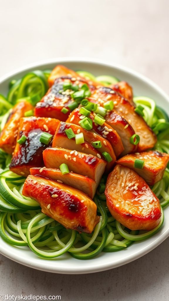 Teriyaki Chicken with Spiralized Cucumbers