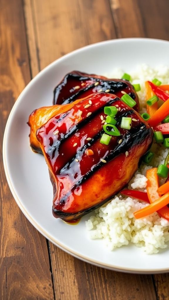 Teriyaki Glazed Grilled Chicken Thighs