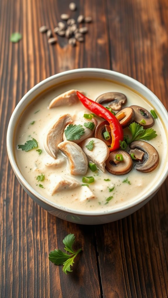 Thai Coconut Chicken Soup with Mushrooms  