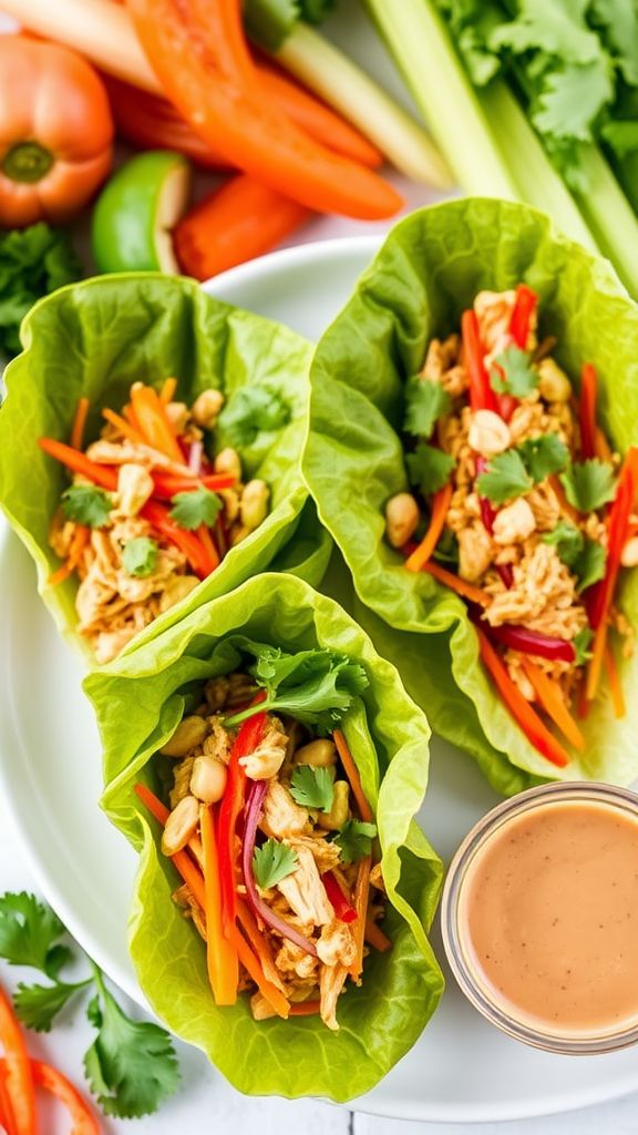 Thai Peanut Chicken Wraps  