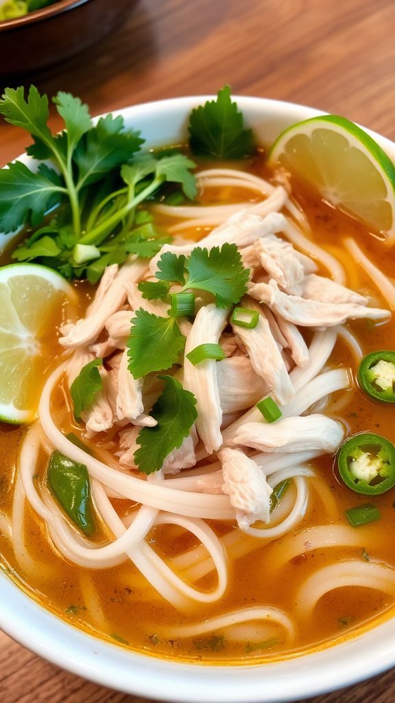 Vietnamese Pho Ga (Chicken Noodle Soup)