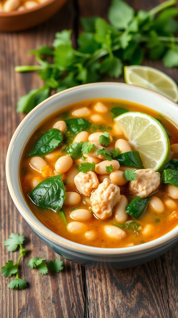 White Bean and Spinach Chicken Chili  