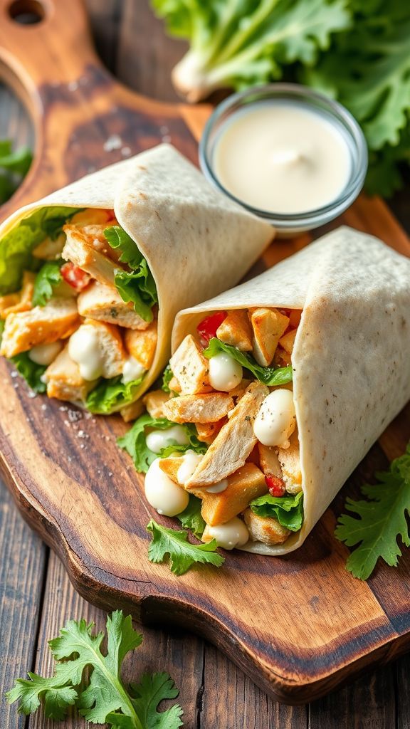 Zesty Chicken Caesar Wraps