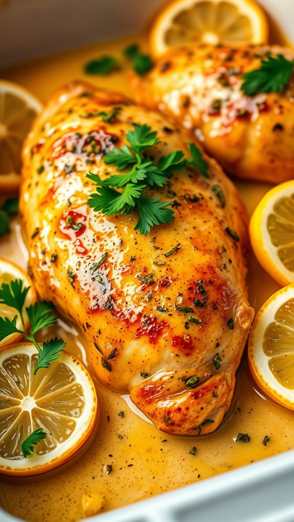 Zesty Lemon Herb Oven-Baked Chicken Breast  