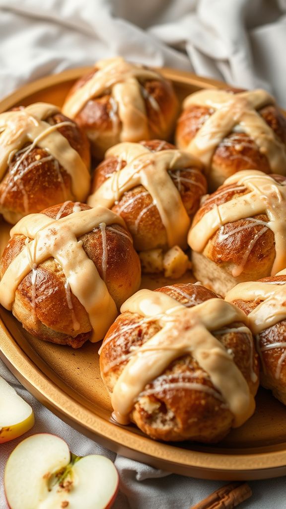 Apple Cinnamon Hot Cross Buns  