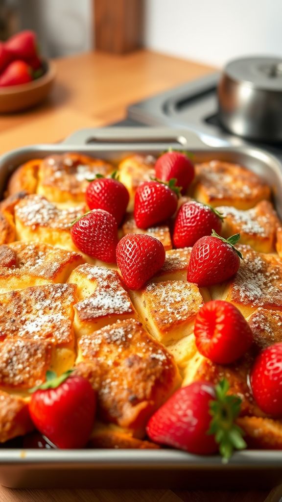 Baked Strawberry French Toast Casserole  