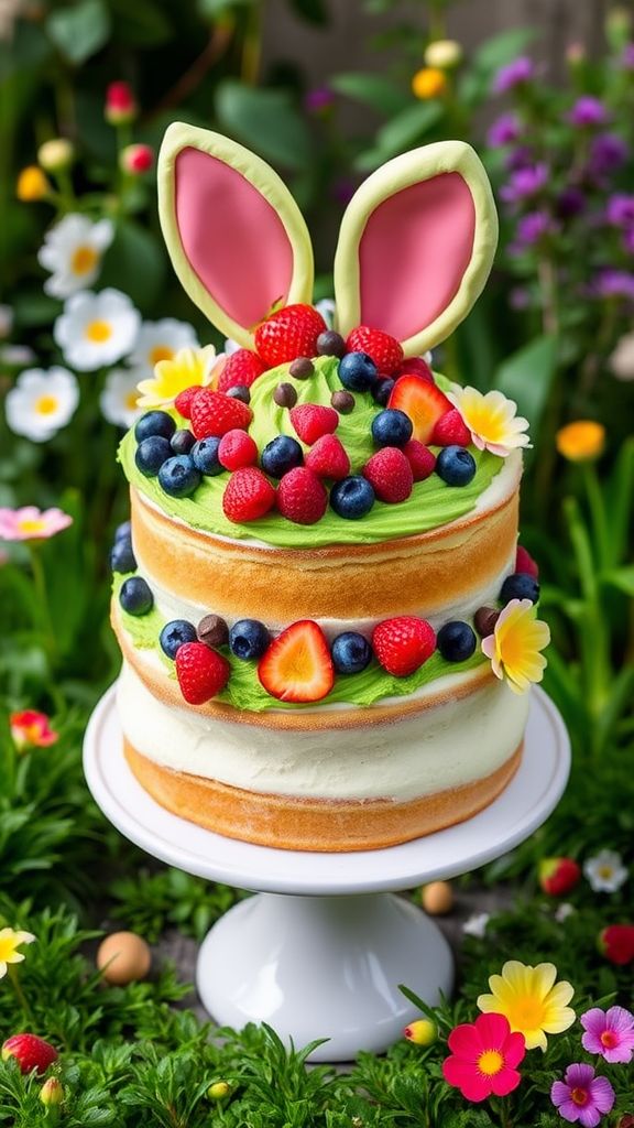 Berry Bunny Garden Cake  