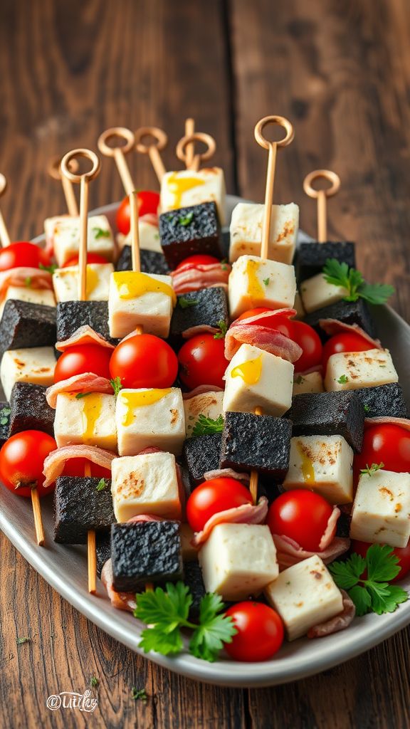 Black and White Pudding Skewers