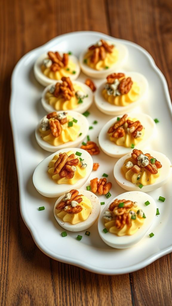 Blue Cheese and Walnut Deviled Eggs  