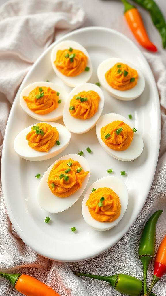 Buffalo Chicken Deviled Eggs  