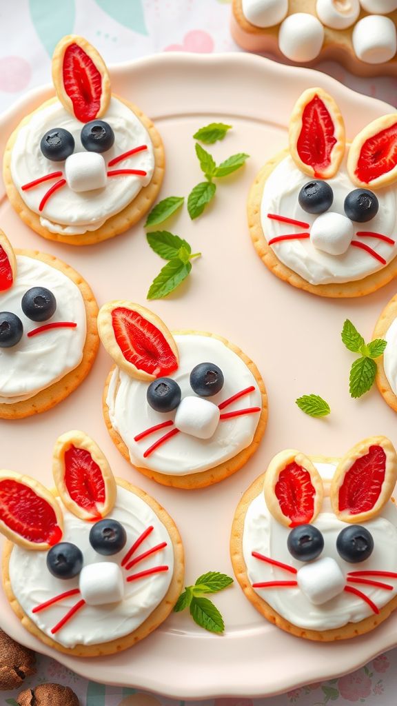 Bunny Face Fruit Pizzas  