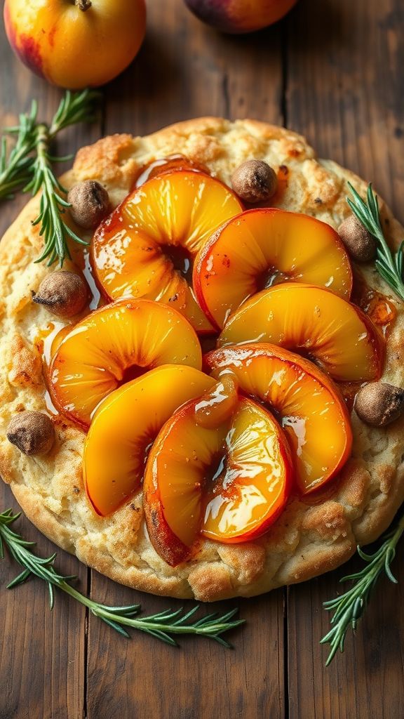 Caramelized Peach Easter Focaccia