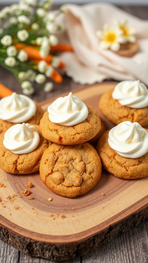 Carrot Cake Cookies with Cream Cheese Frosting  