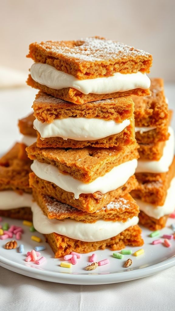 Carrot Cake Ice Cream Sandwiches  