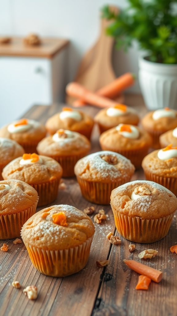 Carrot Cake Muffins with Cream Cheese Filling  