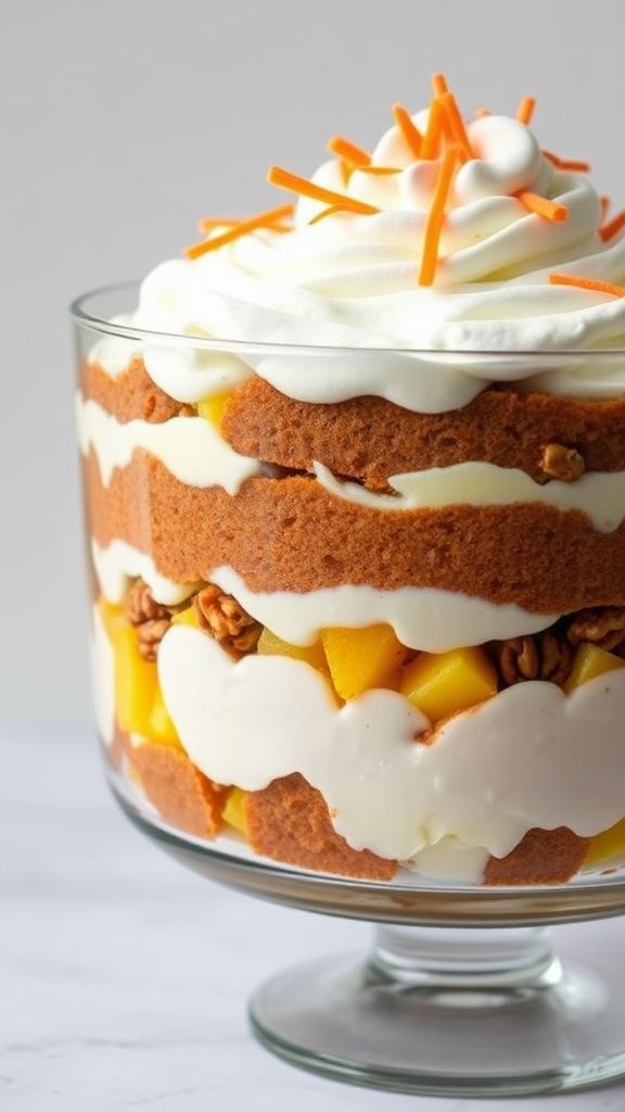 Carrot Cake Trifle with Whipped Cream  