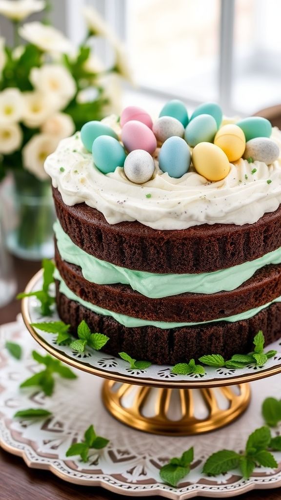 Choco-Mint Easter Egg Cake  