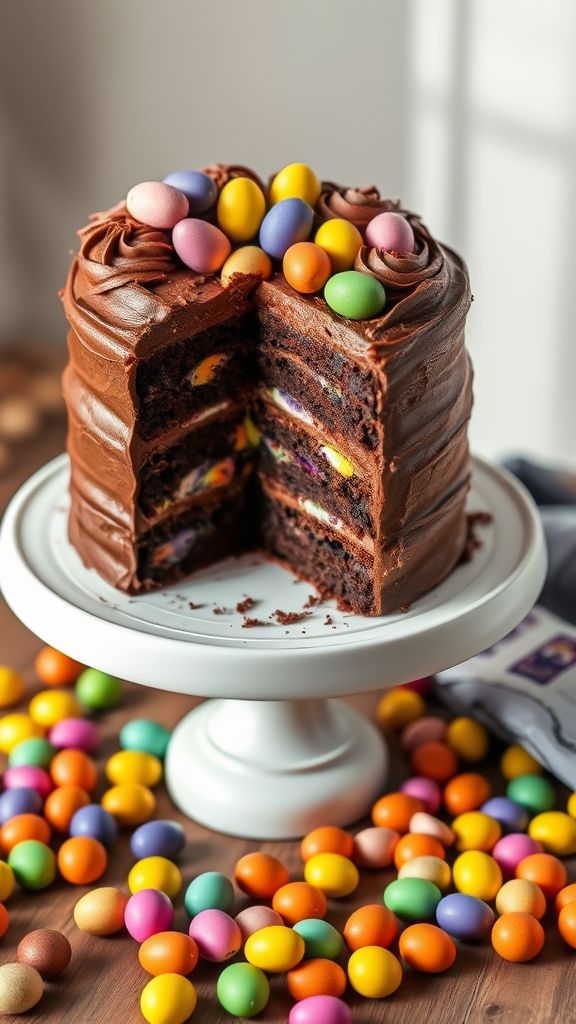 Chocolate Cadbury Egg Surprise Cake  