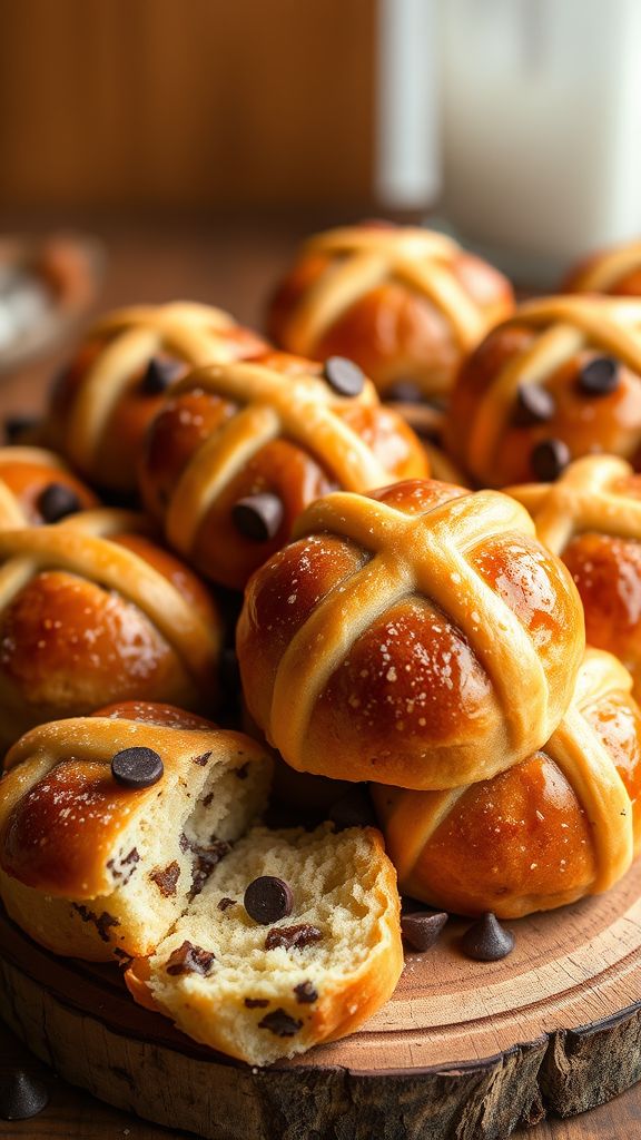 Chocolate Chip Hot Cross Buns  