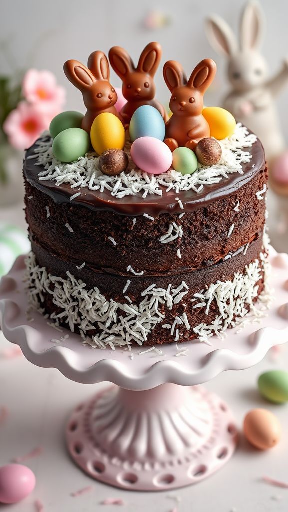 Chocolate Coconut Easter Cake  