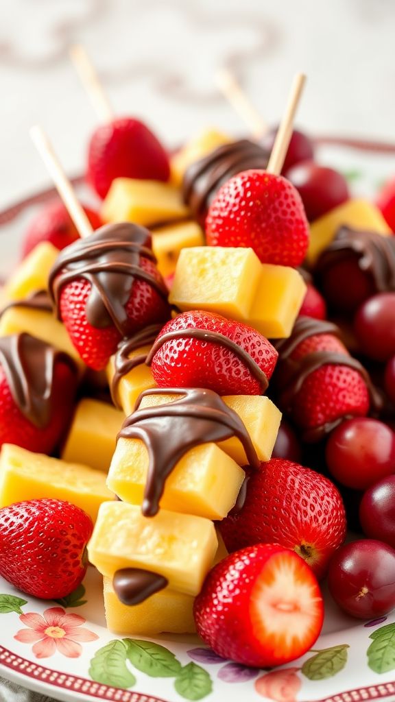 Chocolate-Dipped Fruit Kabobs  