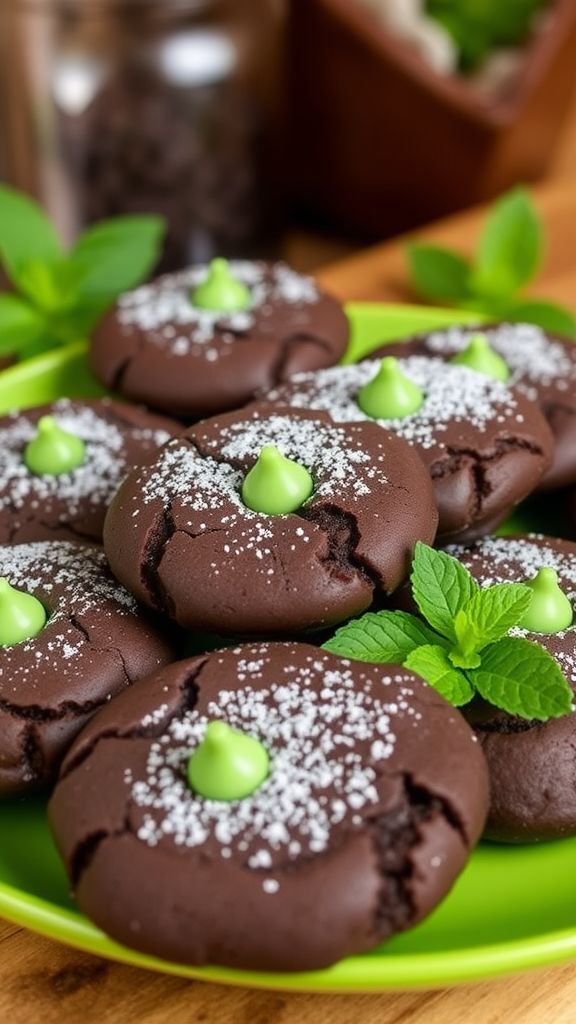 Chocolate Mint Grasshopper Cookies  