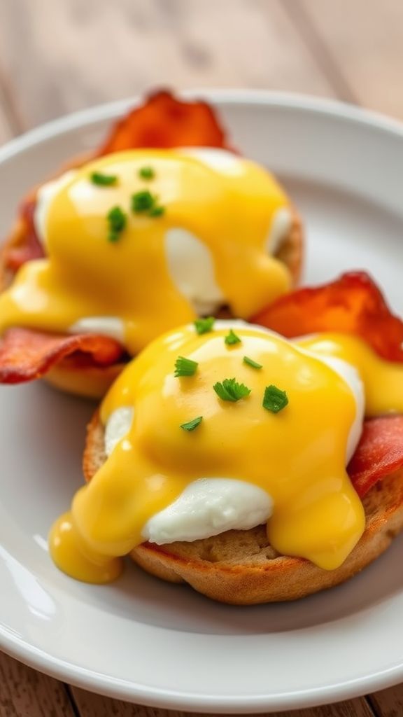 Classic Eggs Benedict with Hollandaise Sauce  