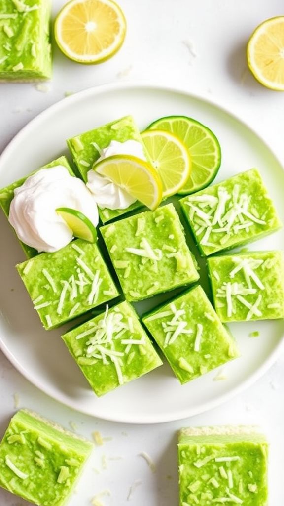 Coconut Lime Shamrock Bars