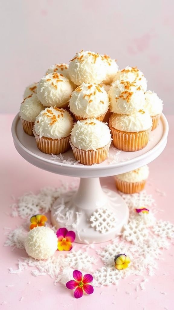 Coconut Snowball Cupcakes