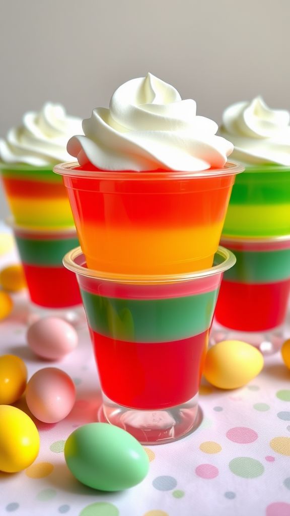 Colorful Easter Jell-O Cups  