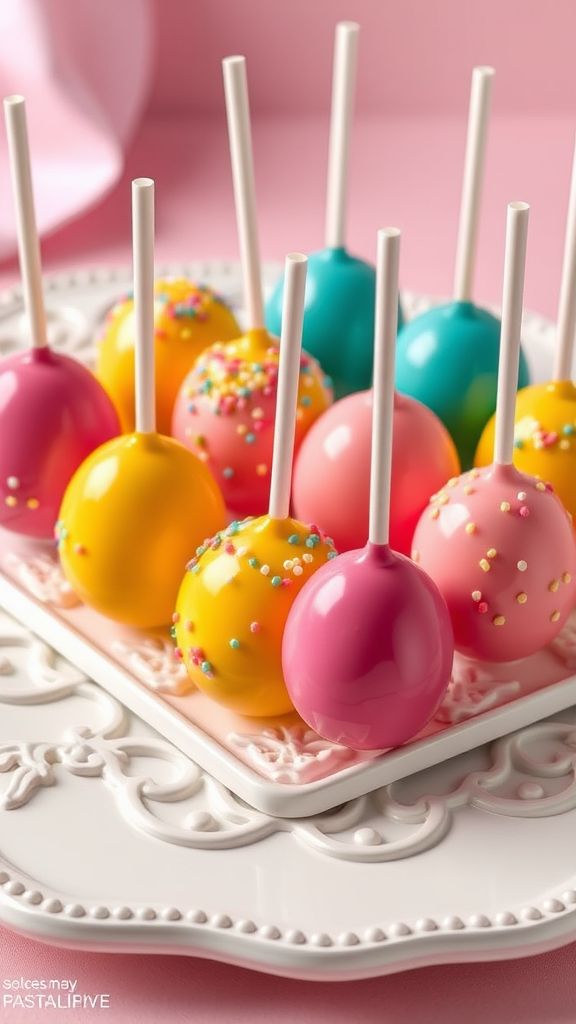 Colorful Egg Cake Pops  