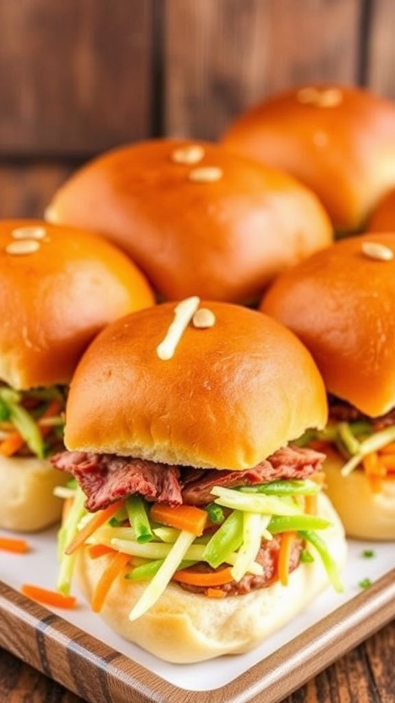 Corned Beef Sliders with Cabbage Slaw  