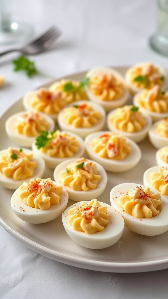 Crab Salad Deviled Eggs  