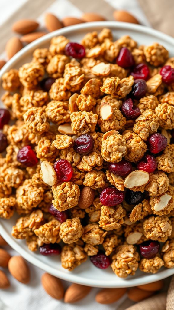 Cranberry Almond Granola Clusters  