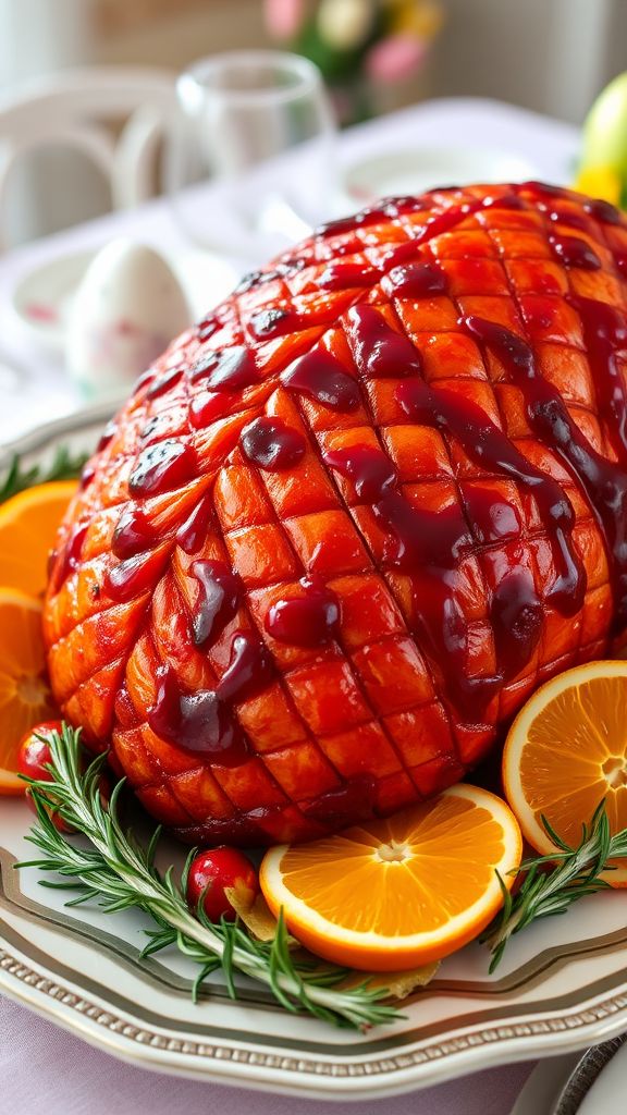 Cranberry-Orange Glazed Ham for Easter