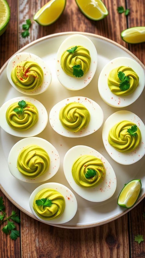 Creamy Avocado Deviled Eggs