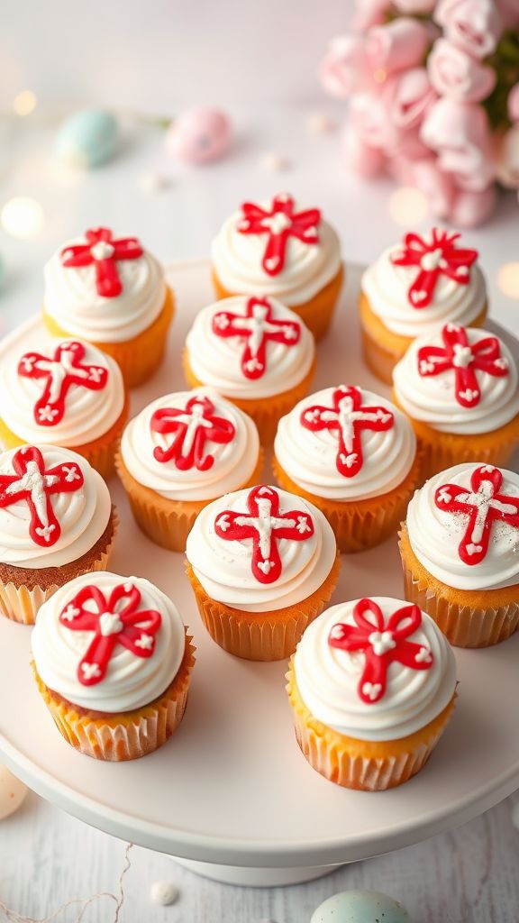 Cross and Crown Cupcakes