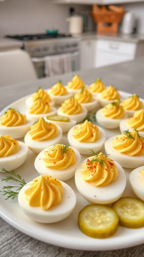 Dill Pickle Deviled Eggs  