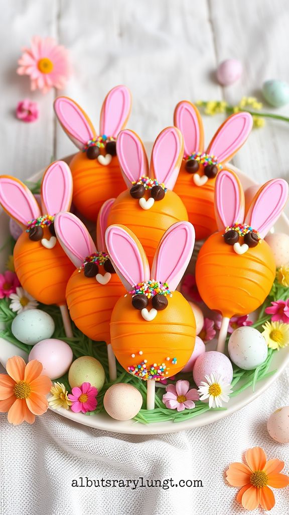 Easter Bunny Carrot Cake Pops  