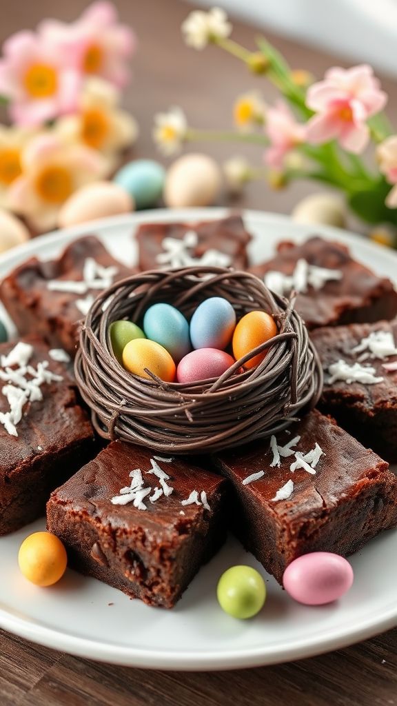 Easter Egg Nest Brownies  