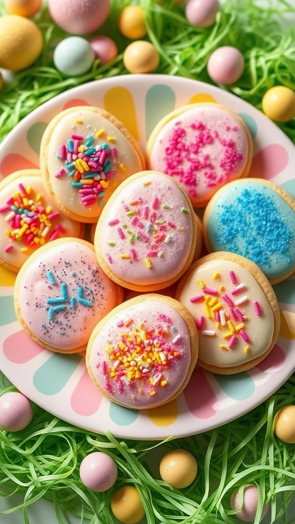 Edible Glitter Egg Hunt Cookies  