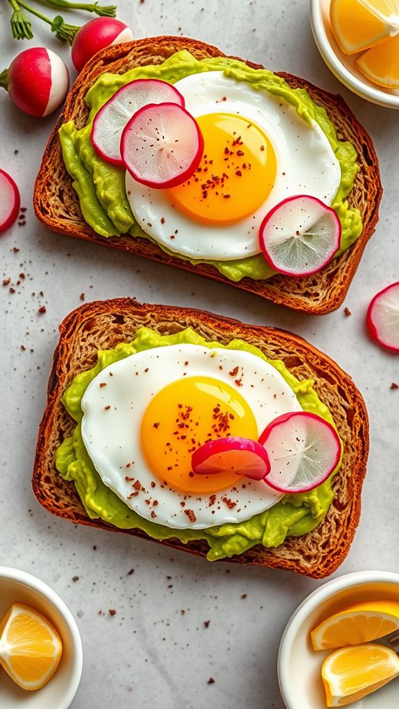 Egg and Avocado Toast with Radish  