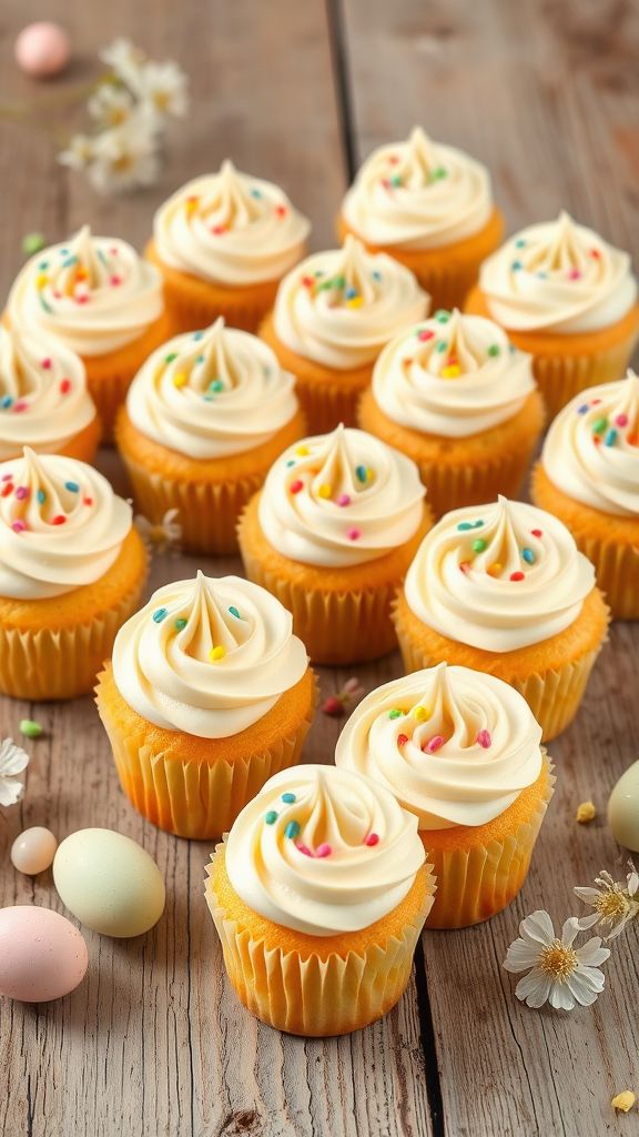 Egg-cellent Vanilla Cupcakes