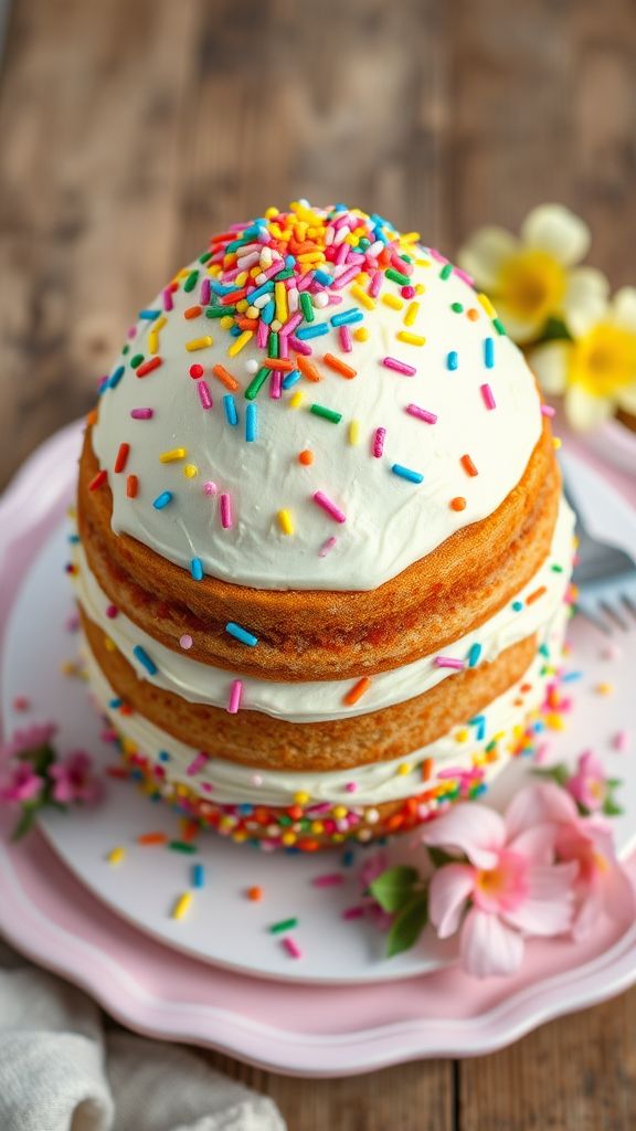 Funfetti Easter Egg Cake  