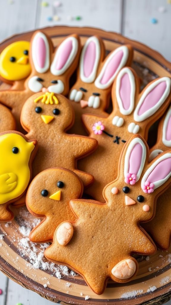 Gingerbread Chick and Bunny Cookies  