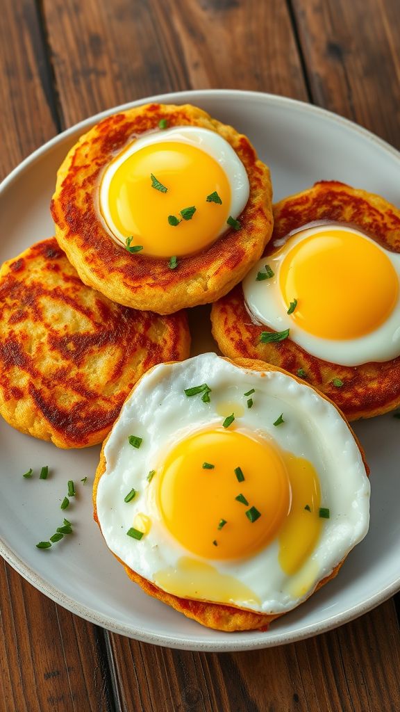 Golden Potato Cakes with Eggs